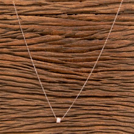 American Diamond Delicate Chain Pendant With Rose Gold Rhodium Gold Plating