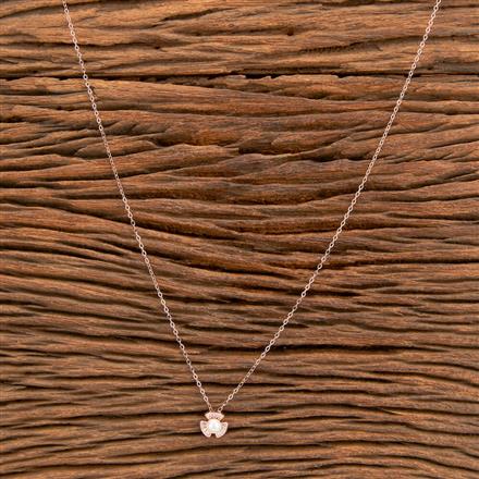 American Diamond Delicate Chain Pendant With Rose Gold Rhodium Gold Plating