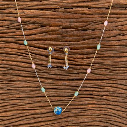 American Diamond Delicate Mala With 2 Tone Plating