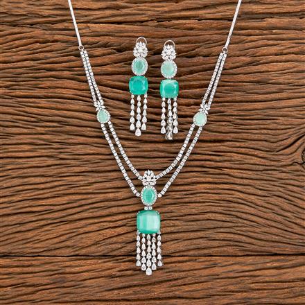 Cz Classic Necklace With Rhodium Plating