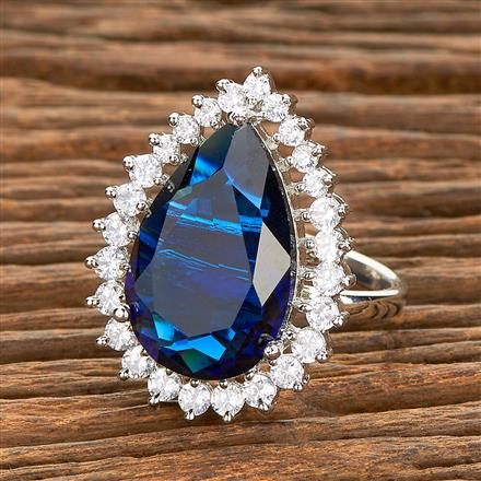 American Diamond Adjustable Ring With Rhodium Plating