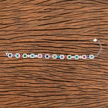 American Diamond Classic Bracelet With Rhodium Plating