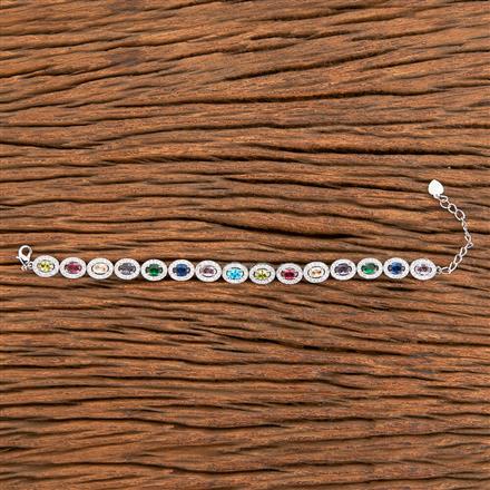 American Diamond Classic Bracelet With Rhodium Plating