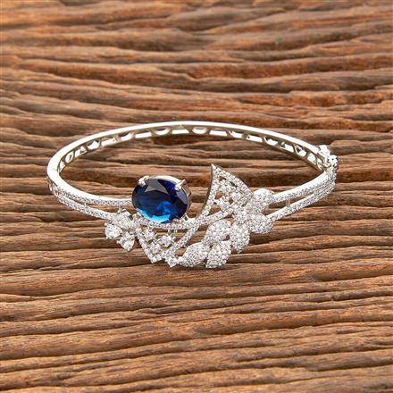 American Diamond Classic Kada With Rhodium Plating