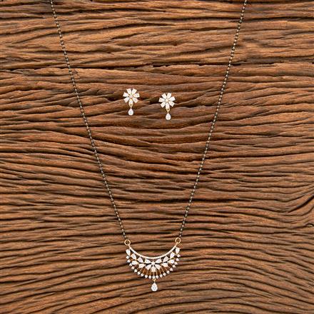 Cubic Zirconia Classic Mangalsutra With 2 Tone Rhodium Plating