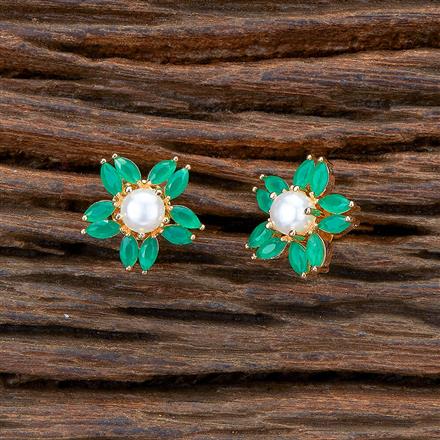 Cz Pearl Tops With Gold Plating