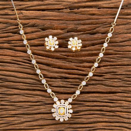 Cz Classic Necklace With 2 Tone Plating