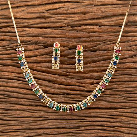 Cz Delicate Necklace With Gold Plating