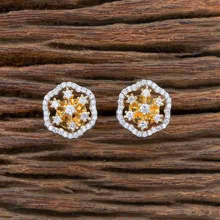 Cz Delicate Tops With Rhodium 2 Tone Plating