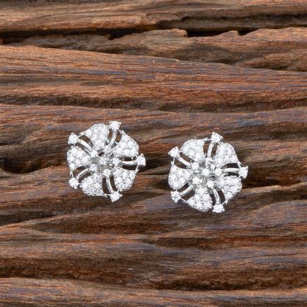 Cz Delicate Tops With Rhodium 2 Tone Plating