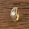 Cz Adjustable Ring With Rhodium 2 Tone Plating