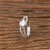 Cz Adjustable Ring With Rhodium 2 Tone Plating