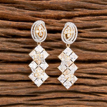 Cz Classic Earring With 2 Tone Plating