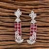 Cz Classic Earring With Rhodium Plating