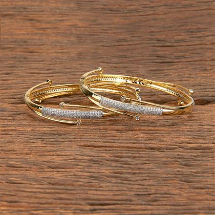 Cz Classic Bangles With 2 Tone Plating