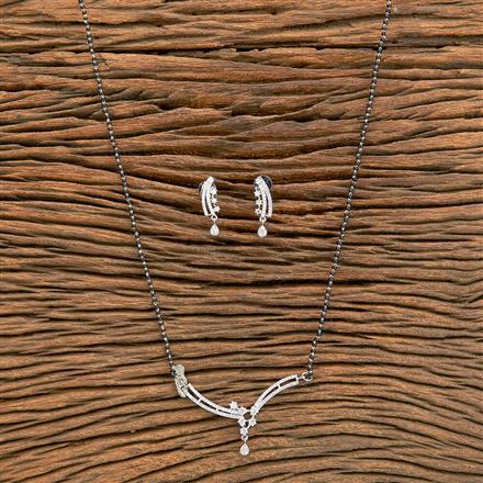 Cz Tanmaniya Mangalsutra With Rhodium Plating