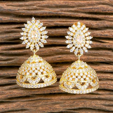 Cz Pearl Jhumki With Gold Plating