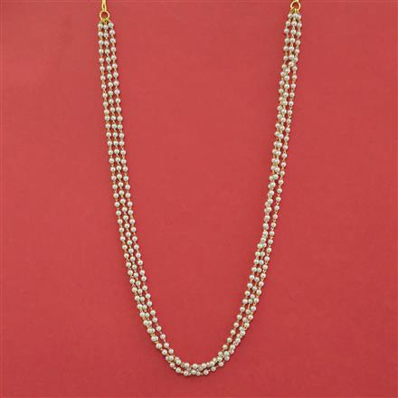 American Diamond Pearl Mala with Gold Plating