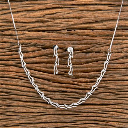 Cz Classic Necklace With 2 Tone Black Rhodium Plating