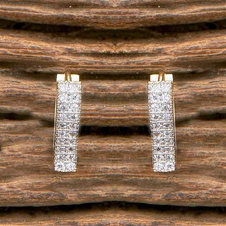 Cz Delicate Bali With Rhodium 2 Tone Plating