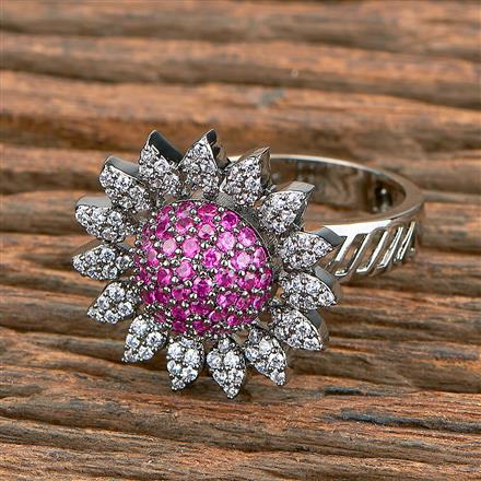 Cz Delicate Ring With Black Plating