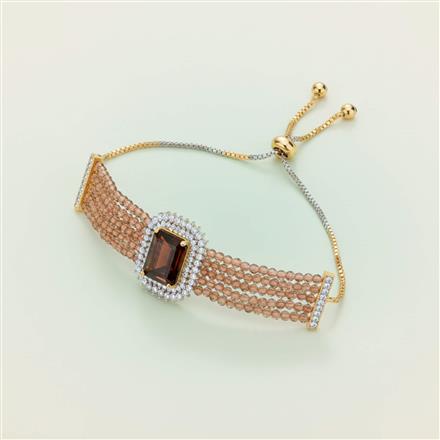 Cz Adjustable Bracelet With 2 Tone Plating