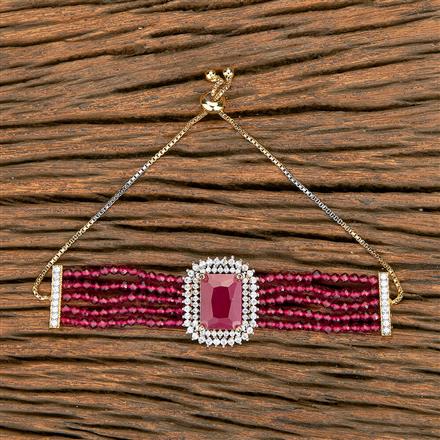 Cz Adjustable Bracelet With 2 Tone Plating