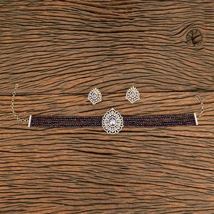 Cz Bandhai Necklace With 2 Tone Plating