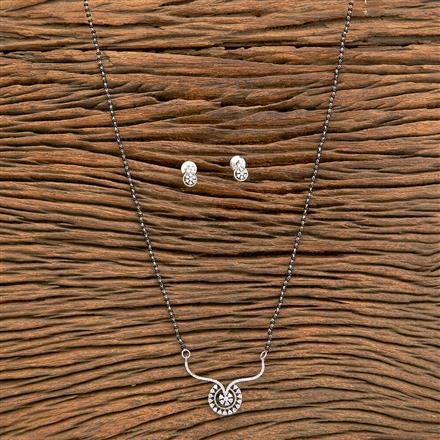 Cz Tanmaniya Mangalsutra With Rhodium Plating