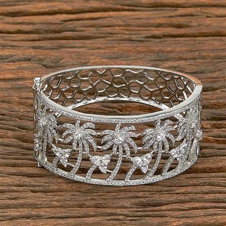 Cz Broad Kada With 2 Tone Black Rhodium Plating