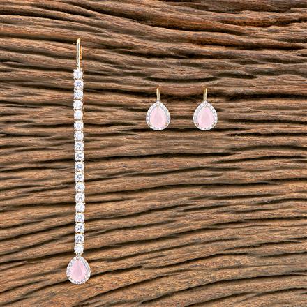 Cz Classic Earring Tikka With 2 Tone Plating