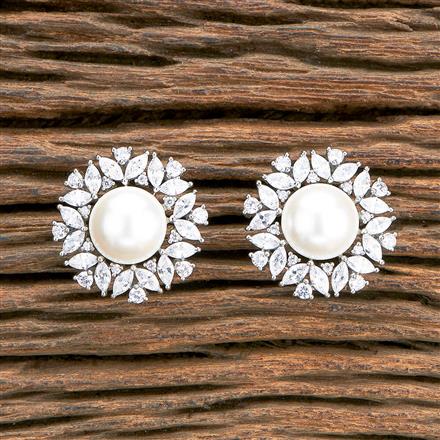 Cz Moti Tops With Rhodium 2 Tone Plating