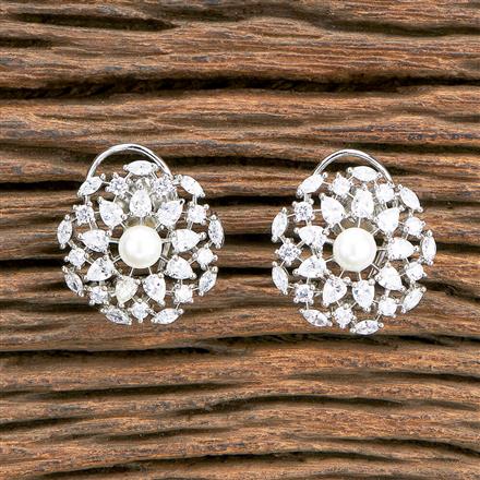 Cz Pearl Tops With Gold Rhodium Plating