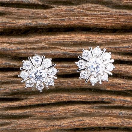 Cz Delicate Tops With Rhodium 2 Tone Plating