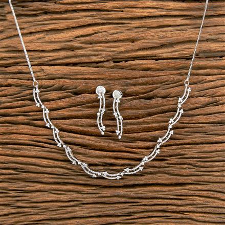 Cz Classic Necklace With 2 Tone Rose Gold Rhodium Plating