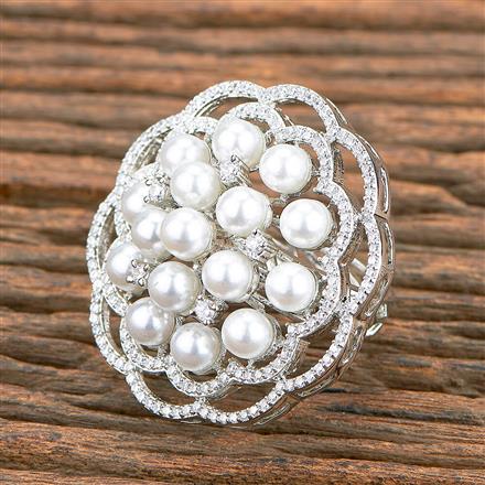 Cz Adjustable Ring With 2 Tone Black Rhodium Plating