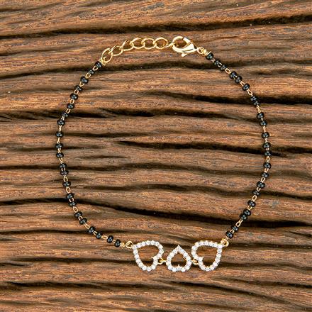 Cz Hand Mangalsutra Bracelet With 2 Tone Gold Rhodium Plating