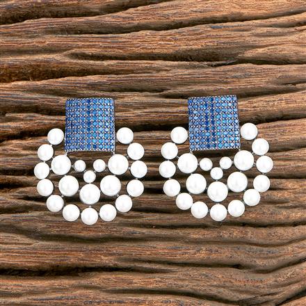 Cz Short Earring With Black Plating