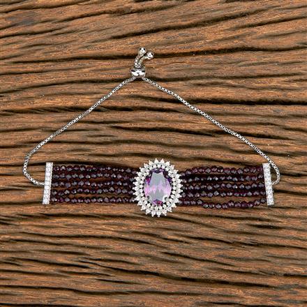 Cz Adjustable Bracelet With Rhodium Plating