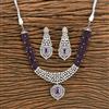 Cz Bandhai Necklace With Rhodium Plating