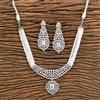 Cz Bandhai Necklace With Rhodium Plating