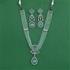 Cubic Zirconia Classic Pendant Set With Black Plating
