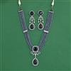 Cubic Zirconia Classic Pendant Set With Black Plating