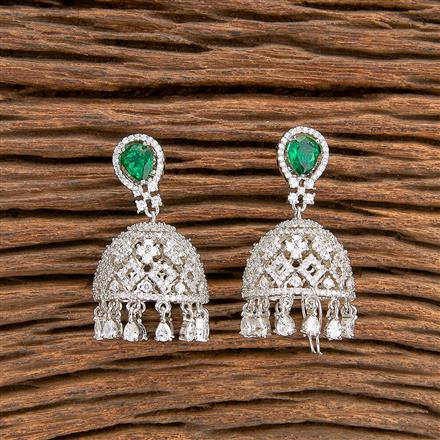 Cz Classic Jhumki With Rhodium Plating