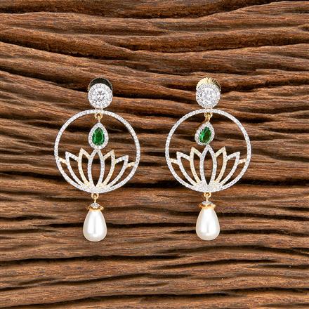 Cz Classic Earring With 2 Tone Plating