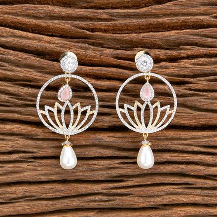 Cz Classic Earring With 2 Tone Plating