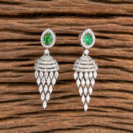 Cz Classic Jhumki With Rhodium Plating