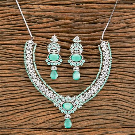 Cz Classic Necklace With Rhodium Plating