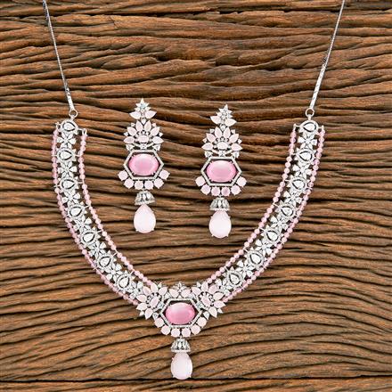 Cz Classic Necklace With Rhodium Plating