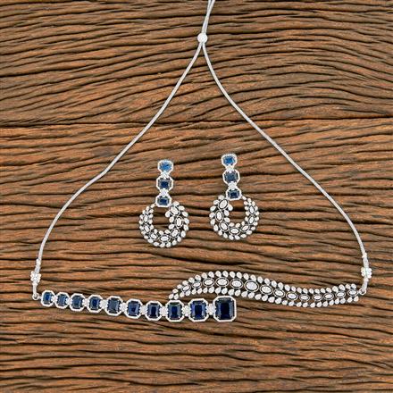 Cz Choker Necklace With Rhodium Plating